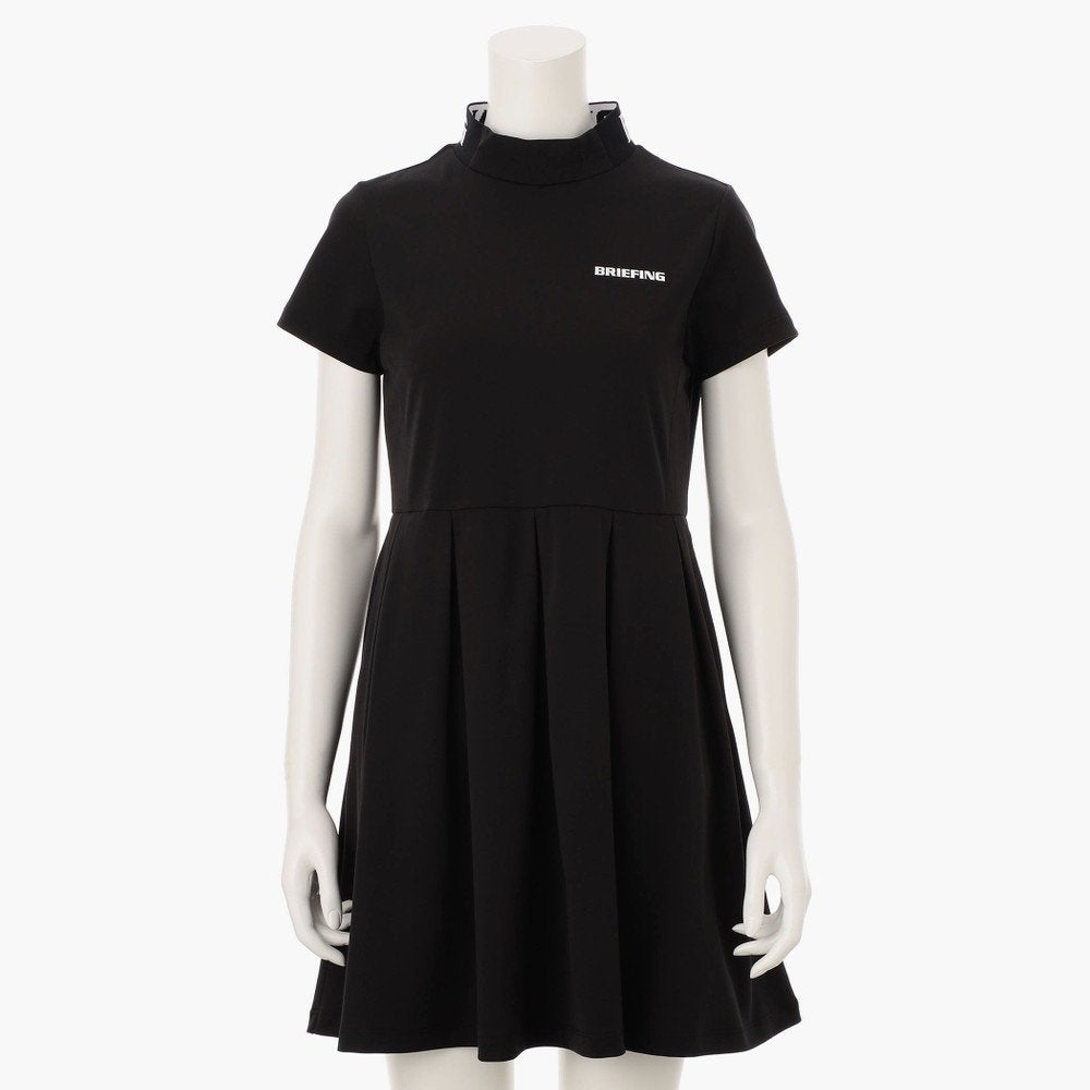 BRIEFING WOMENS WS NECK LOGO HIGHNECK PLEATED DRESS