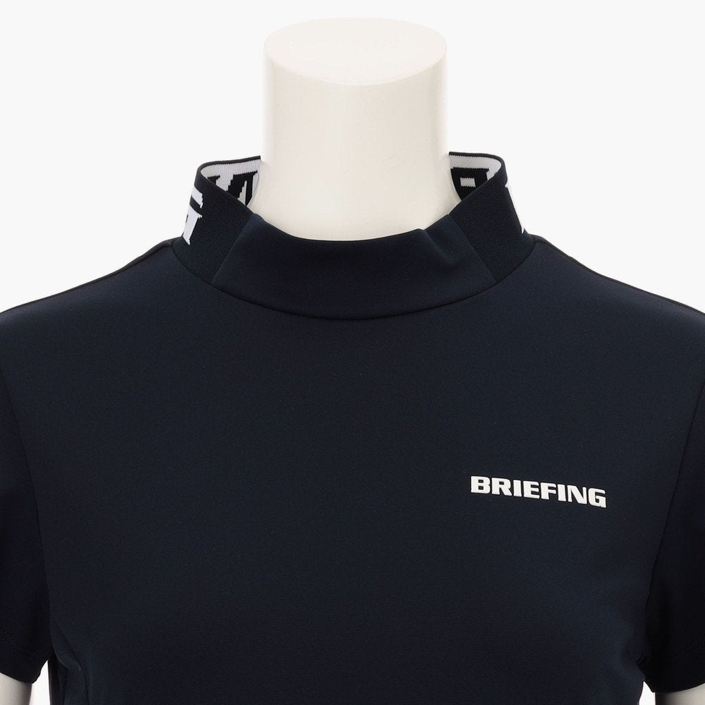 BRIEFING WOMENS WS NECK LOGO HIGHNECK PLEATED DRESS