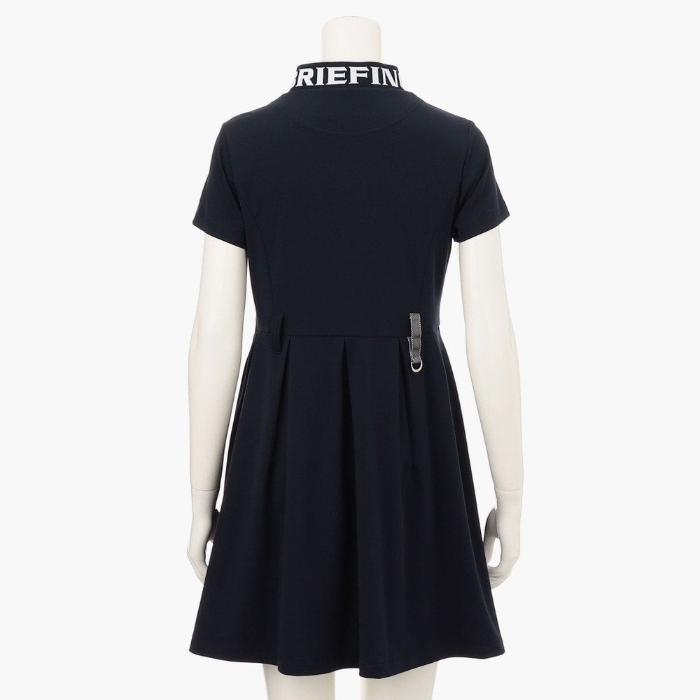 BRIEFING WOMENS WS NECK LOGO HIGHNECK PLEATED DRESS