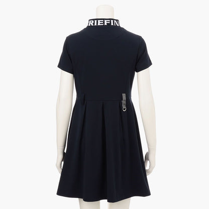 BRIEFING WOMENS WS NECK LOGO HIGHNECK PLEATED DRESS
