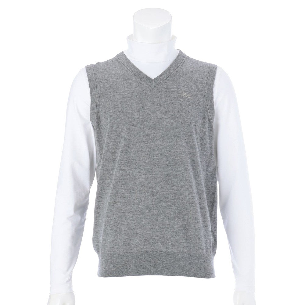 FELISI MENS MS MERINO EMB V NECK KNIT VEST