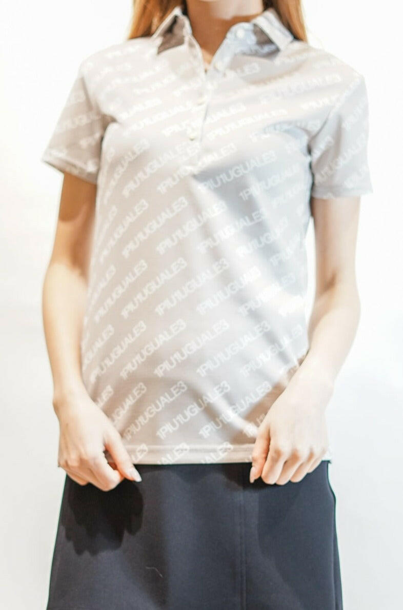 1PIU1UGUALE3 WOMENS 113 GOLF S/S POLO DIAGONAL LOGO