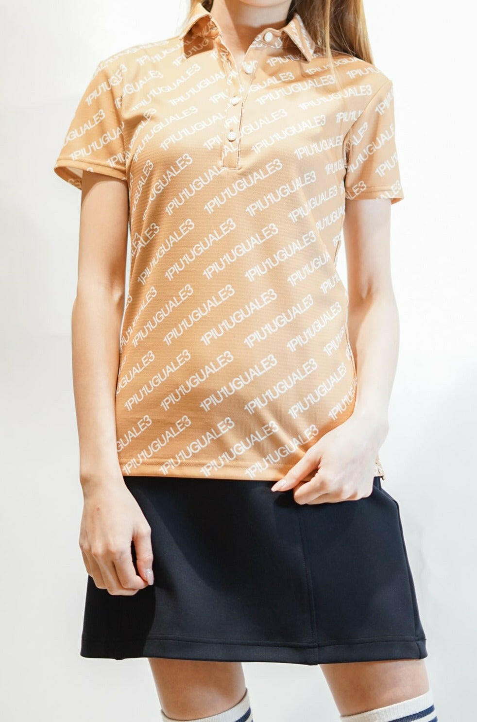 1PIU1UGUALE3 WOMENS 113 GOLF S/S POLO DIAGONAL LOGO