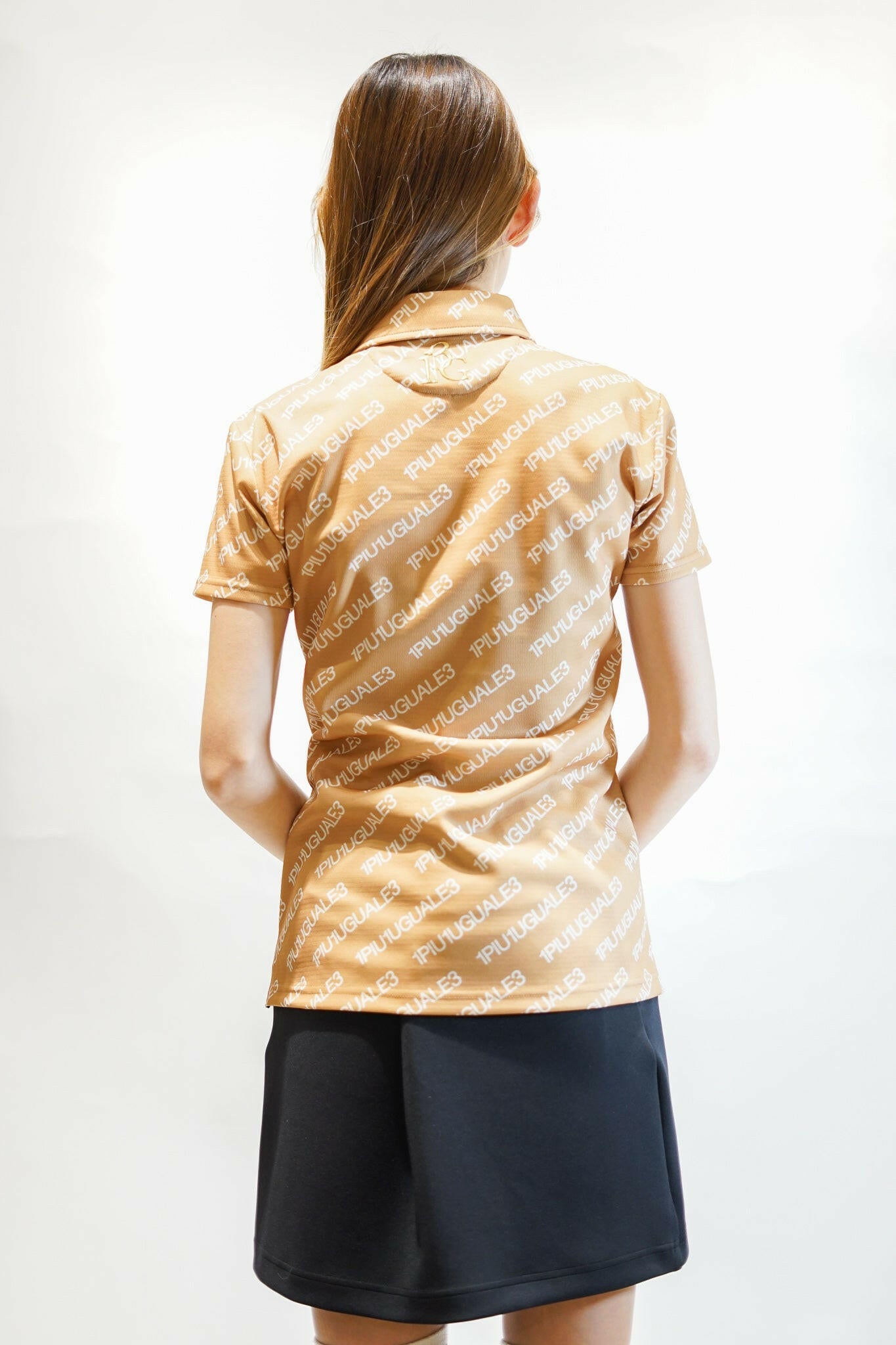 1PIU1UGUALE3 WOMENS 113 GOLF S/S POLO DIAGONAL LOGO
